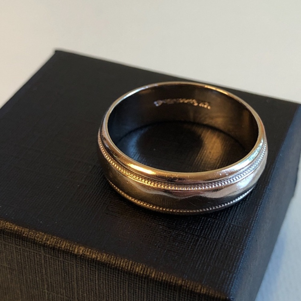 14k white gold wedding band, size 10
